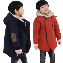 Load image into Gallery viewer, Baby autumn and winter new warm clothing children's jacket thickening plus velvet padded jacket boy hooded jacket boy warm jacke