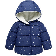 Load image into Gallery viewer, Baby autumn and winter new warm clothing children's jacket thickening plus velvet padded jacket boy hooded jacket boy warm jacke