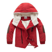 Load image into Gallery viewer, Baby autumn and winter new warm clothing children's jacket thickening plus velvet padded jacket boy hooded jacket boy warm jacke