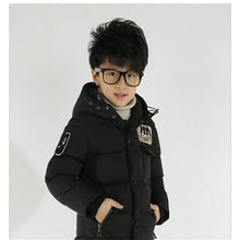 Load image into Gallery viewer, Baby autumn and winter new warm clothing children's jacket thickening plus velvet padded jacket boy hooded jacket boy warm jacke