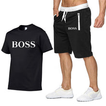 Load image into Gallery viewer, Quality Men's Sets T Shirts+shorts men Brand clothing Two piece suit tracksuit Fashion Casual Tshirts Gyms Workout Fitness Sets