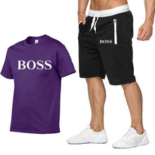 Load image into Gallery viewer, Quality Men's Sets T Shirts+shorts men Brand clothing Two piece suit tracksuit Fashion Casual Tshirts Gyms Workout Fitness Sets