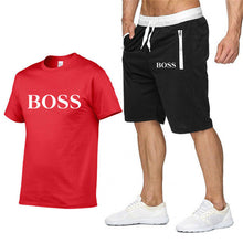 Load image into Gallery viewer, Quality Men's Sets T Shirts+shorts men Brand clothing Two piece suit tracksuit Fashion Casual Tshirts Gyms Workout Fitness Sets