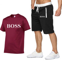 Load image into Gallery viewer, Quality Men's Sets T Shirts+shorts men Brand clothing Two piece suit tracksuit Fashion Casual Tshirts Gyms Workout Fitness Sets