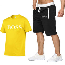 Load image into Gallery viewer, Quality Men's Sets T Shirts+shorts men Brand clothing Two piece suit tracksuit Fashion Casual Tshirts Gyms Workout Fitness Sets
