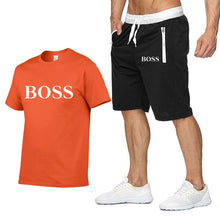 Load image into Gallery viewer, Quality Men's Sets T Shirts+shorts men Brand clothing Two piece suit tracksuit Fashion Casual Tshirts Gyms Workout Fitness Sets