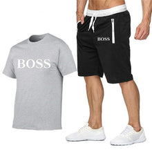 Load image into Gallery viewer, Quality Men's Sets T Shirts+shorts men Brand clothing Two piece suit tracksuit Fashion Casual Tshirts Gyms Workout Fitness Sets