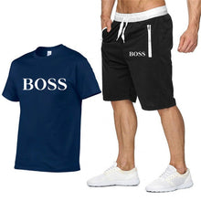 Load image into Gallery viewer, Quality Men's Sets T Shirts+shorts men Brand clothing Two piece suit tracksuit Fashion Casual Tshirts Gyms Workout Fitness Sets