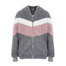 Load image into Gallery viewer, Warm Winter Autumn Jacket Women Fleece Jumper Zip-up Soft Thick New Long Sleeve Plush Teddy Hoodie Jackets Patchwork Coats GV875