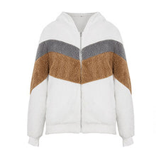 Load image into Gallery viewer, Warm Winter Autumn Jacket Women Fleece Jumper Zip-up Soft Thick New Long Sleeve Plush Teddy Hoodie Jackets Patchwork Coats GV875