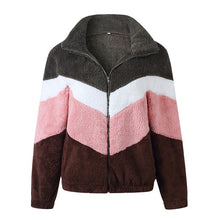 Load image into Gallery viewer, Warm Winter Autumn Jacket Women Fleece Jumper Zip-up Soft Thick New Long Sleeve Plush Teddy Hoodie Jackets Patchwork Coats GV875