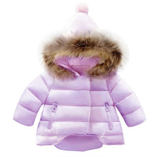 Load image into Gallery viewer, Children Coat Baby Girls winter Coats long sleeve coat girl's warm Baby jacket Winter Outerwear cartoon fleece