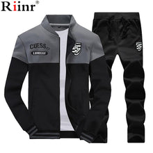 Load image into Gallery viewer, Riinr New Casual Tracksuit Men Autumn Zipper Jackets+Pants 2 Pieces Sets Male Slim Fit Sportswear Brand Fashion Men's Solid Set